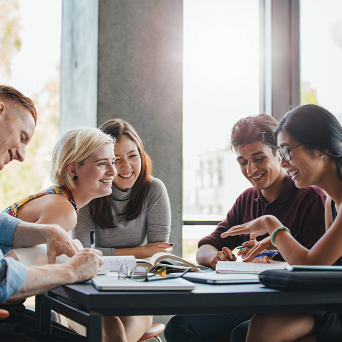 Group of students at table